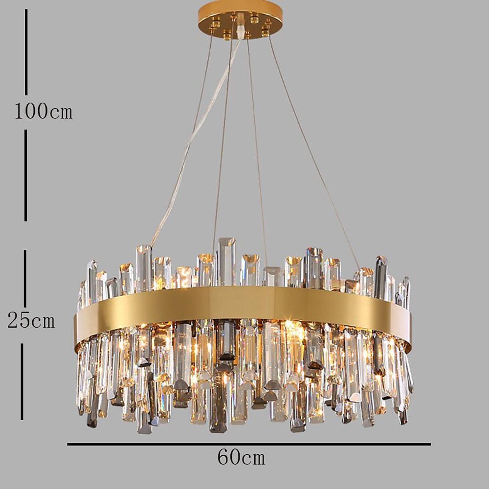 8-Light Modern Crystal Brass Chandelier