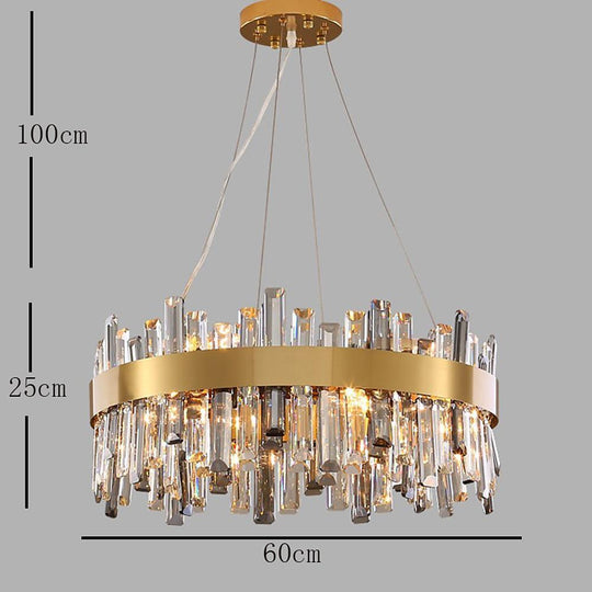 8-Light Modern Crystal Brass Chandelier