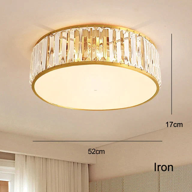 LED Ceiling Lights With K9 Crystal Modern Round Ceiling Lamp Hardware Bedroom Luminaire Black Dining Lighting Fixture