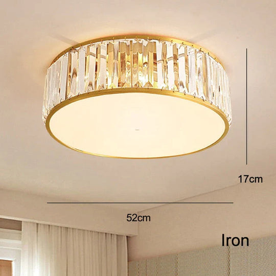 LED Ceiling Lights With K9 Crystal Modern Round Ceiling Lamp Hardware Bedroom Luminaire Black Dining Lighting Fixture