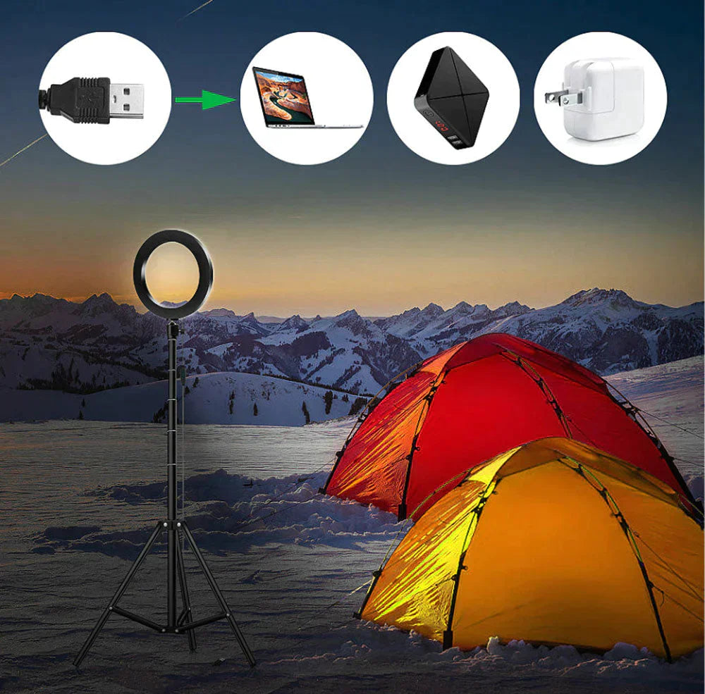 LED Floor Lamp USB Ring floor light Tripod Annular 80LEDs Standing Floor Lamp for Video YouTube Photo Ringlight Makeup Lampshade