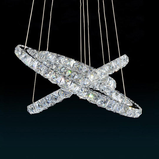 LED 3 Rings Gold Crystal Modern Chandelier