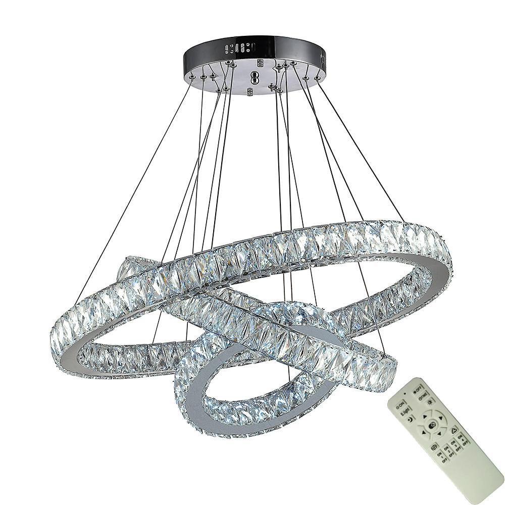 Interwoven Circle Design Metal Crystal LED Chandelier