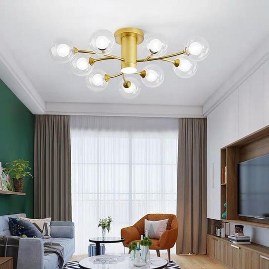 Globe Metal Glass Industrial LED Flush Mount Ceiling Light – Bedroom