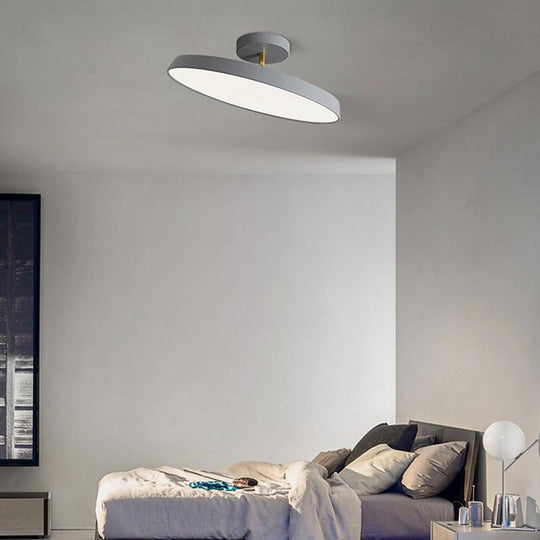 Adjustable Circular LED Nordic Ceiling Light Semi-Flush Mount Lighting