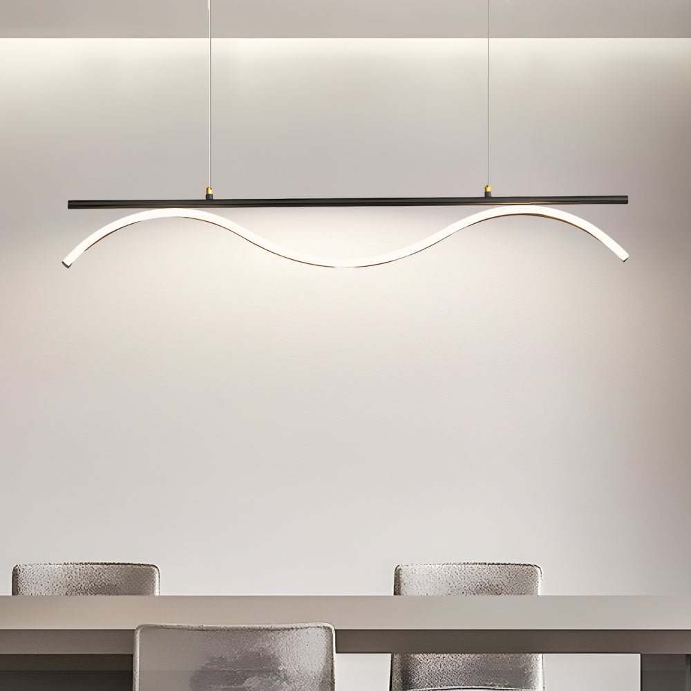 Linear Wave Design LED 1 Light Island Light 47 Inch Length