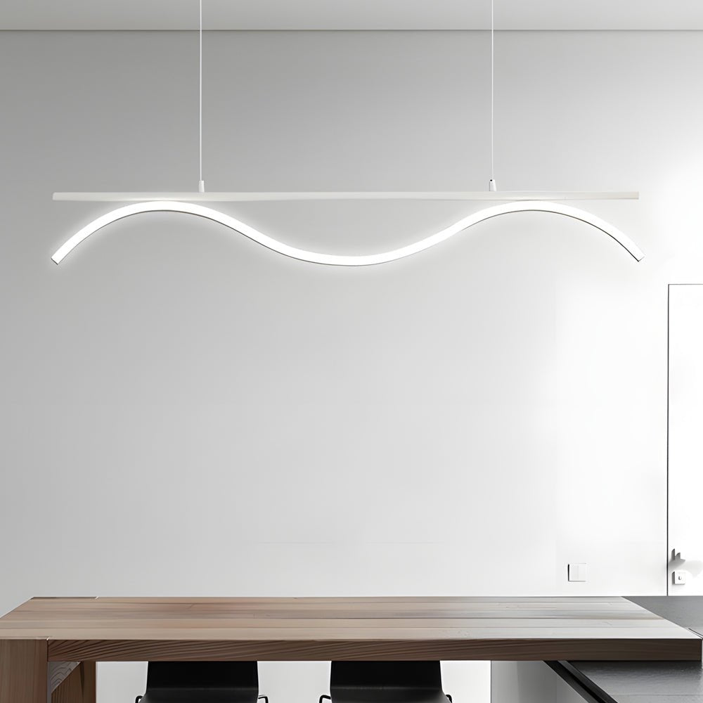Linear Wave Design LED 1 Light Island Light 47 Inch Length