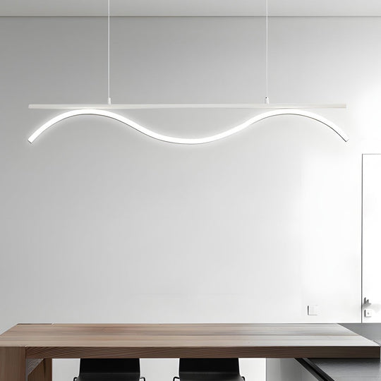 Linear Wave Design LED 1 Light Island Light 47 Inch Length