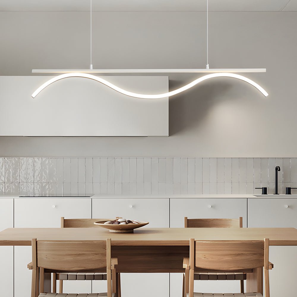 Linear Wave Design LED 1 Light Island Light 47 Inch Length