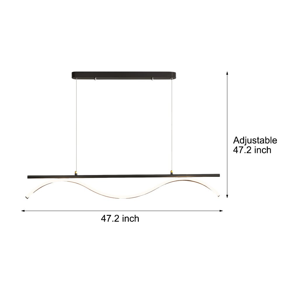 Linear Wave Design LED 1 Light Island Light 47 Inch Length