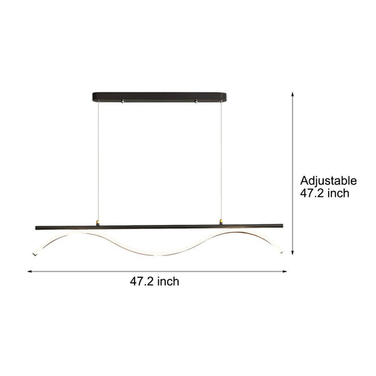 Linear Wave Design LED 1 Light Island Light 47 Inch Length