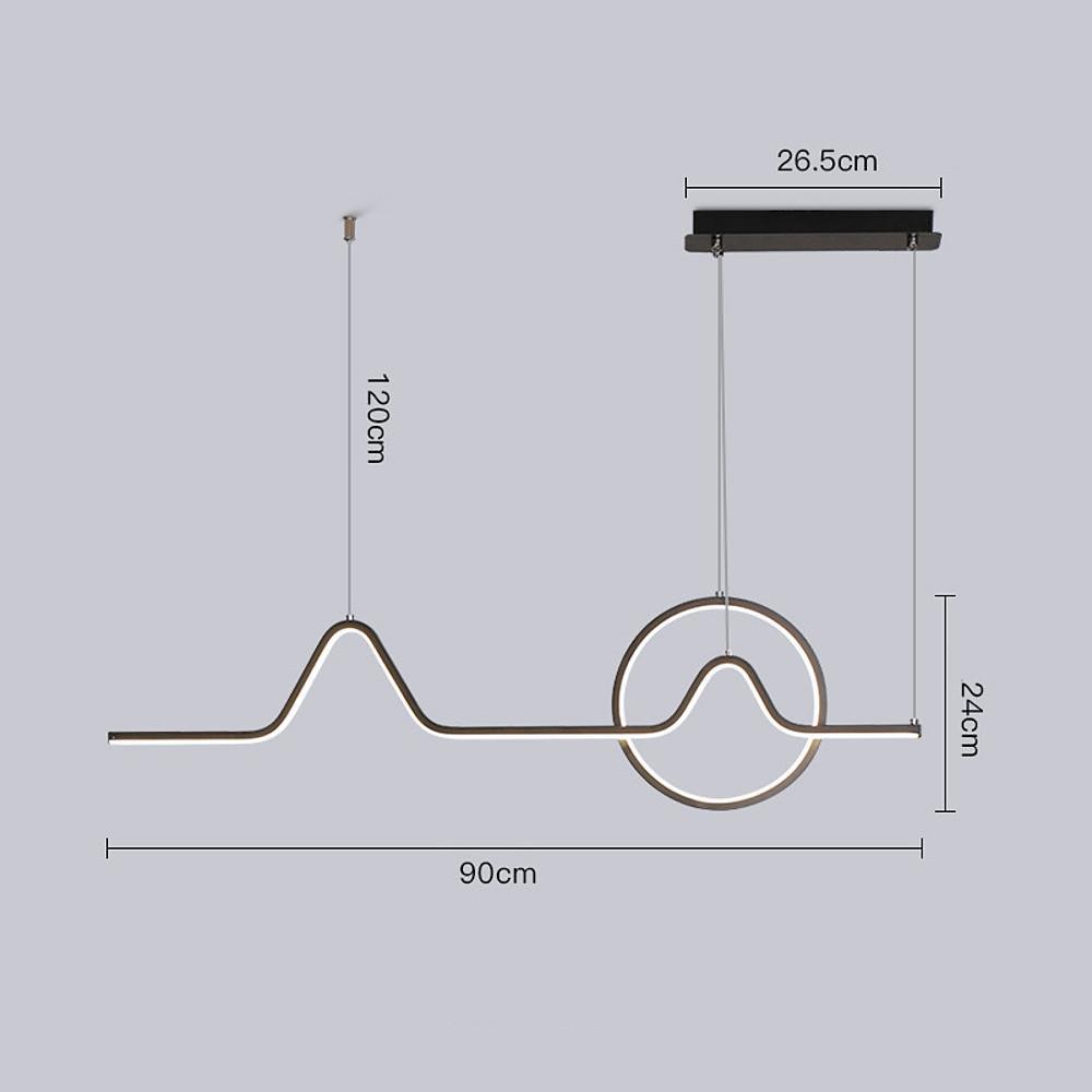 Minimalist Waves & Circles Design Modern LED Pendant Light