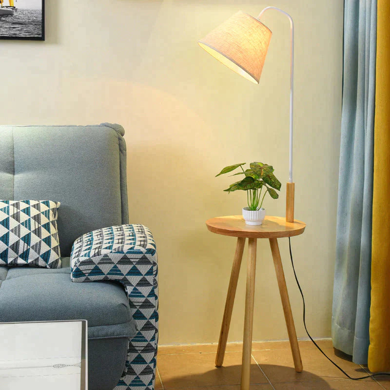 Log Floor Lamp Creative Living Room Sofa Coffee Table Study Balcony Personality Small Table Cloth Cover Vertical Table Lamp