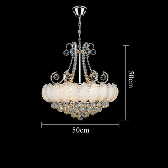 8-Light Modern Gold/Silver Vintage Crystal LED Chandelier – Drum Pendant Light