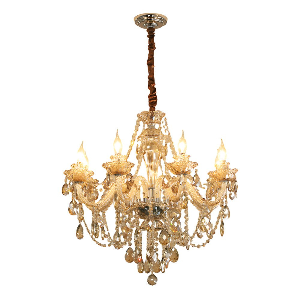 Luxury Glass Crystal Candlelight Retro European Style Chandelier