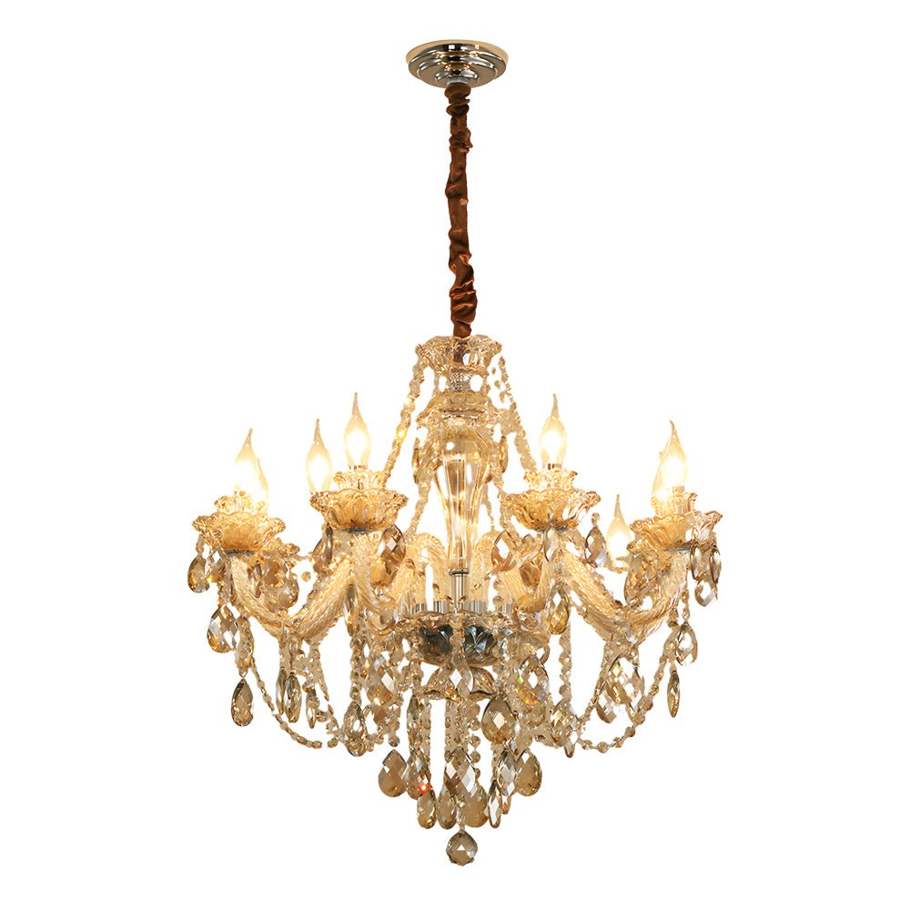 Luxury Glass Crystal Candlelight Retro European Style Chandelier
