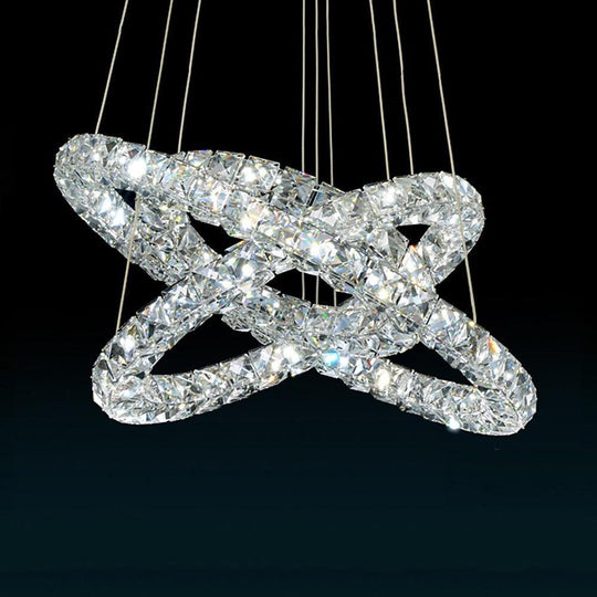 LED 3 Rings Gold Crystal Modern Chandelier