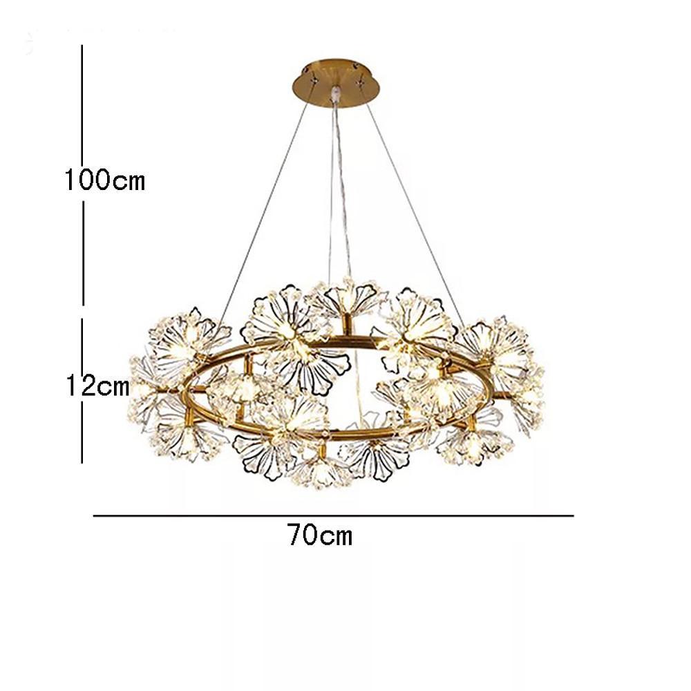 Circle Flower Design Electroplated Metal Crystal Classic Chandelier