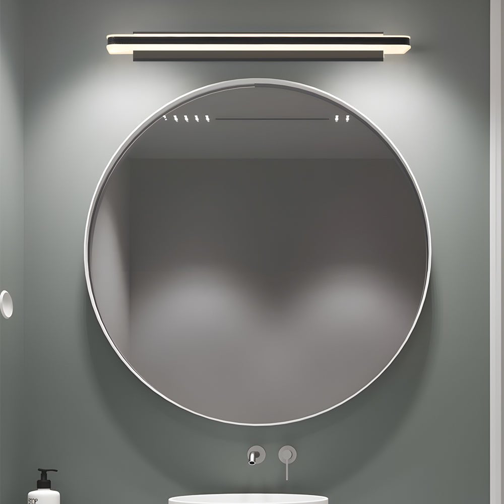 Matte Black Linear LED Bathroom Vanity Light with Acrylic