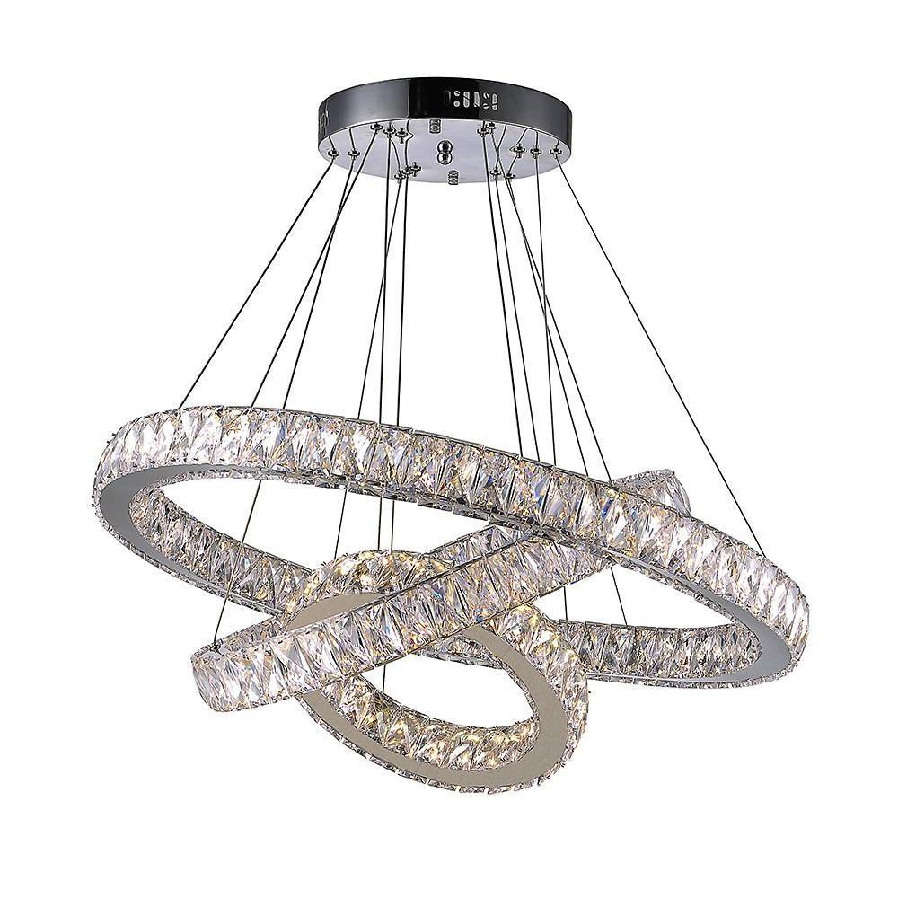 Interwoven Circle Design Metal Crystal LED Chandelier