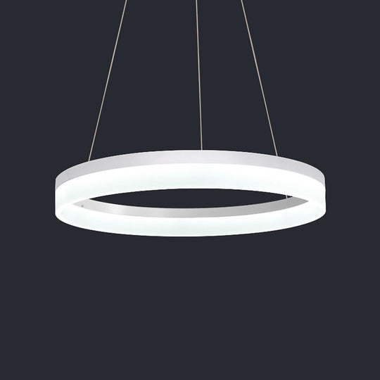 Thick Circle Modern Acrylic LED Pendant Light for Kitchen and Dining Room