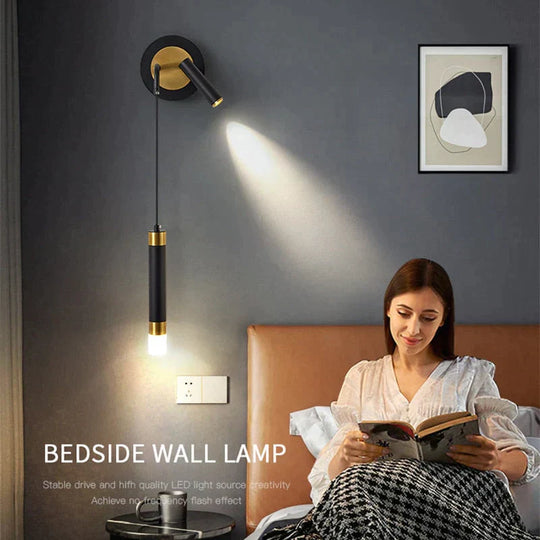 Minimalist Creative Luxury  Bedroom bedside wall lamp with spotlight