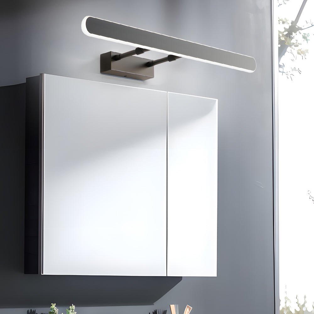 Minimalist Matte Black LED Bathroom Vanity Light Bar – Acrylic Surround