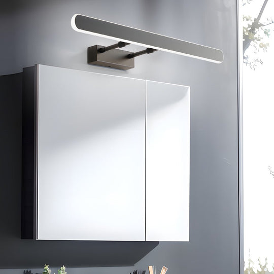 Minimalist Matte Black LED Bathroom Vanity Light Bar – Acrylic Surround