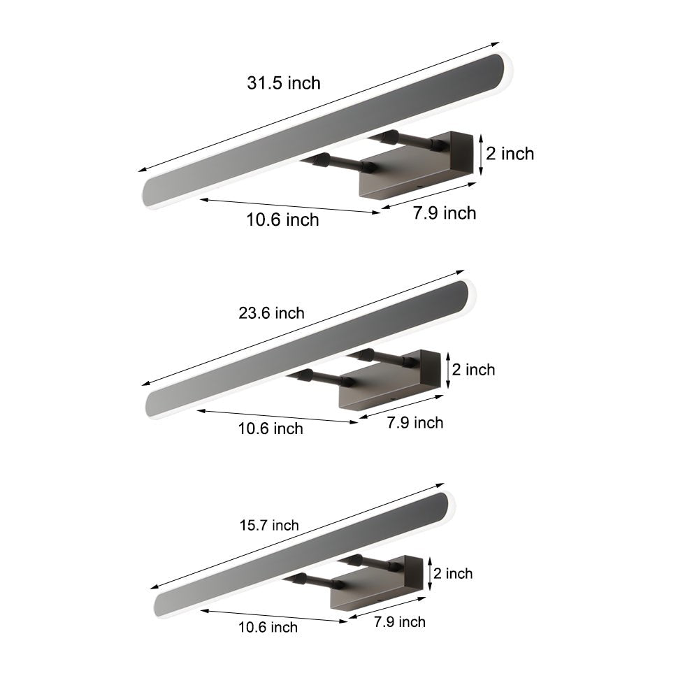 Minimalist Matte Black LED Bathroom Vanity Light Bar – Acrylic Surround