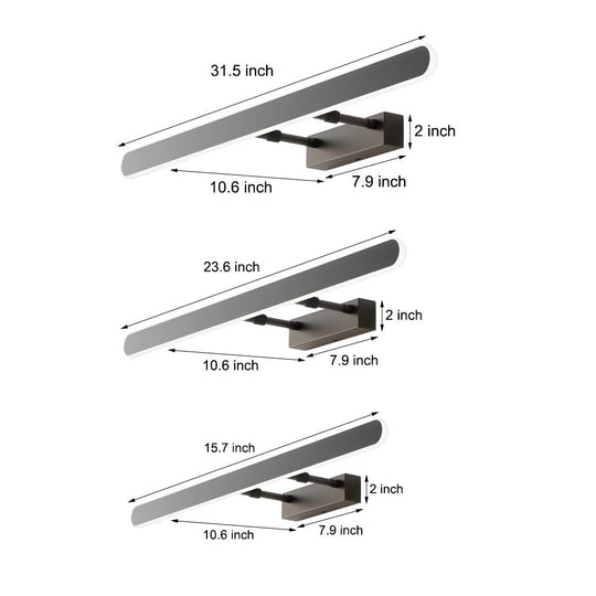 Minimalist Matte Black LED Bathroom Vanity Light Bar – Acrylic Surround