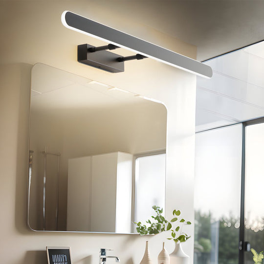 Minimalist Matte Black LED Bathroom Vanity Light Bar – Acrylic Surround