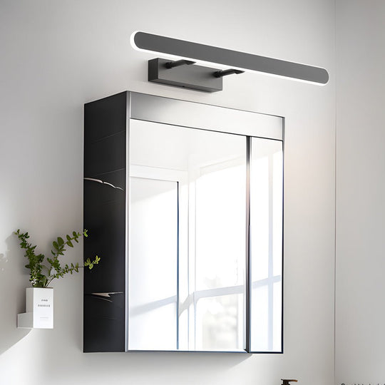 Minimalist Matte Black LED Bathroom Vanity Light Bar – Acrylic Surround