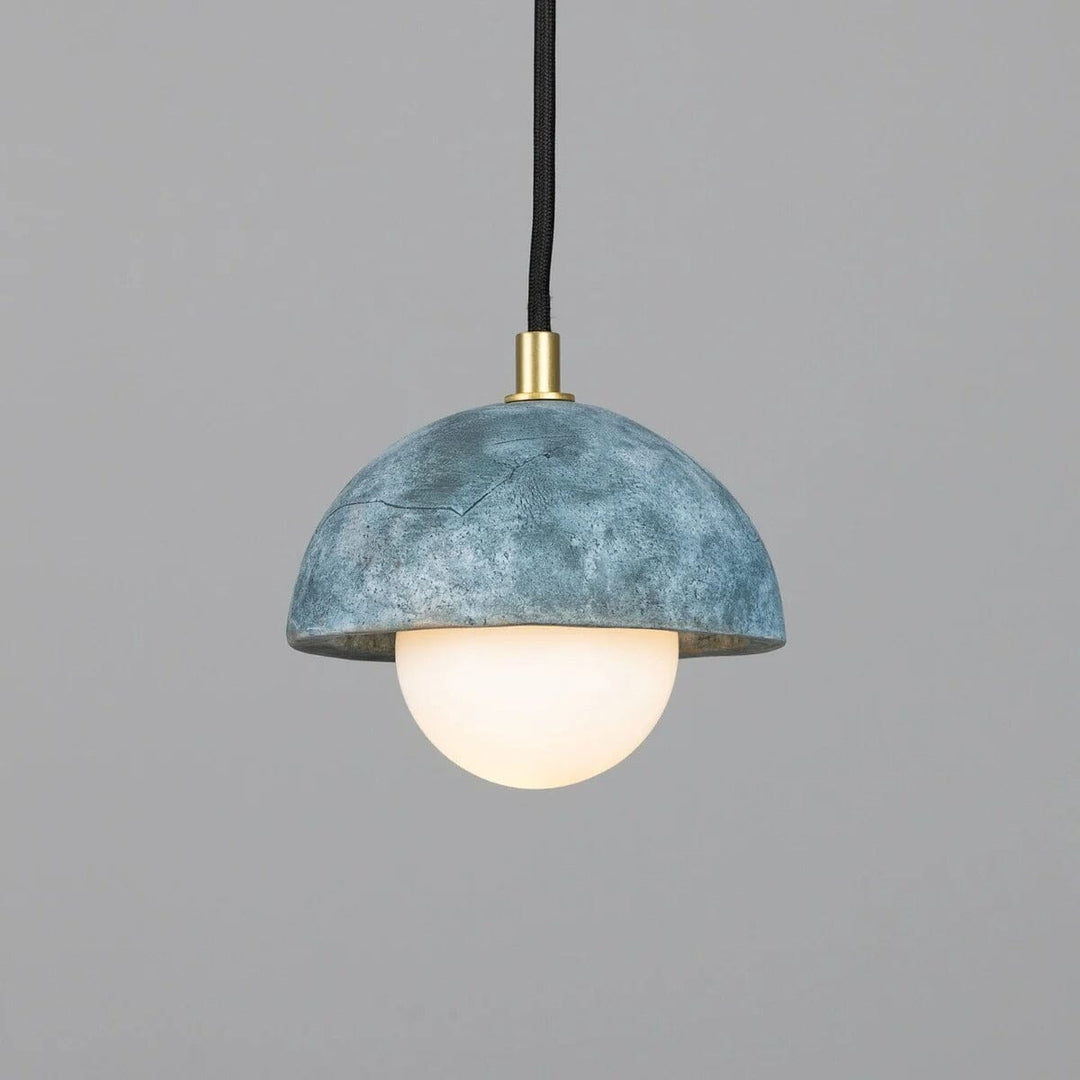 Blue Earth Small Ceramic Dome Pendant Light - 14cm