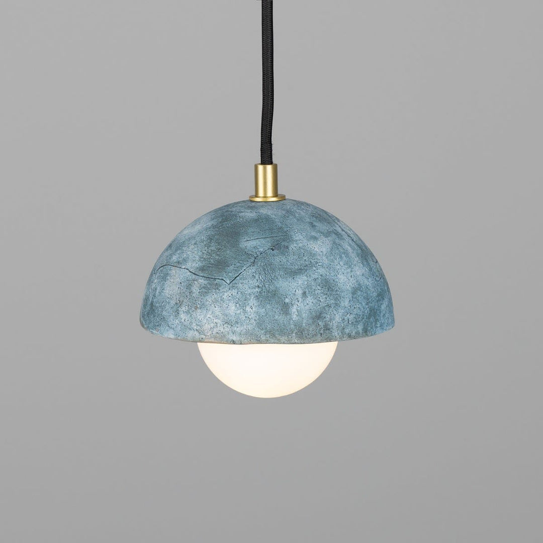 Blue Earth Small Ceramic Dome Pendant Light - 14cm