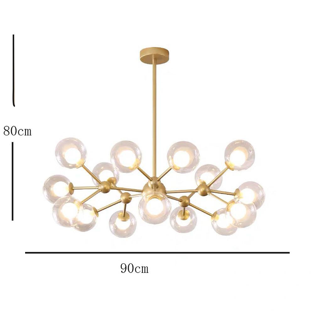 Modern Cluster Sputnik 15-Light Glass LED Chandelier