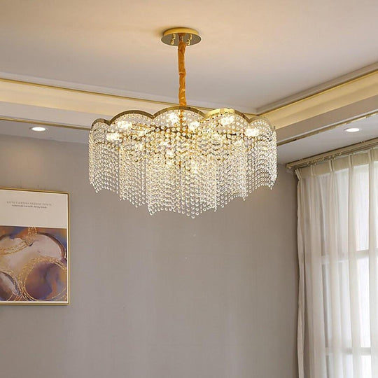 Lantern Design Electroplated Crystal LED Modern Chandelier