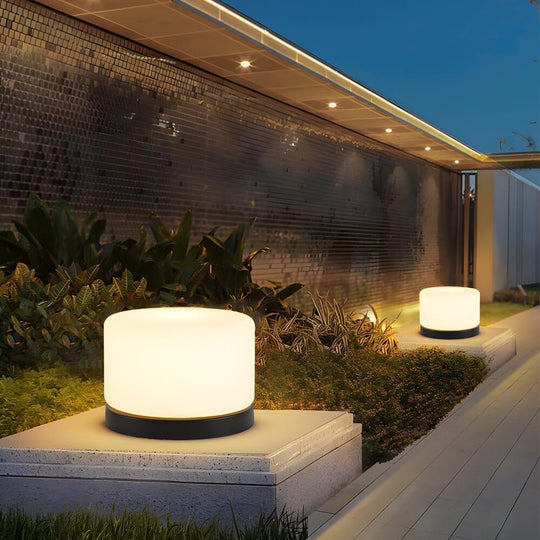 Modern Cylindrical LED Post Lamp with 360° Illumination