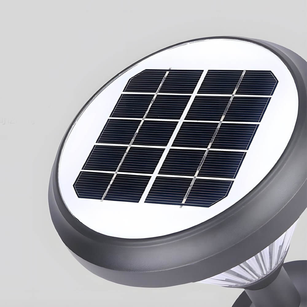 Modern Black LED Solar Pathway Light – 27.6" with Frosted Lampshade