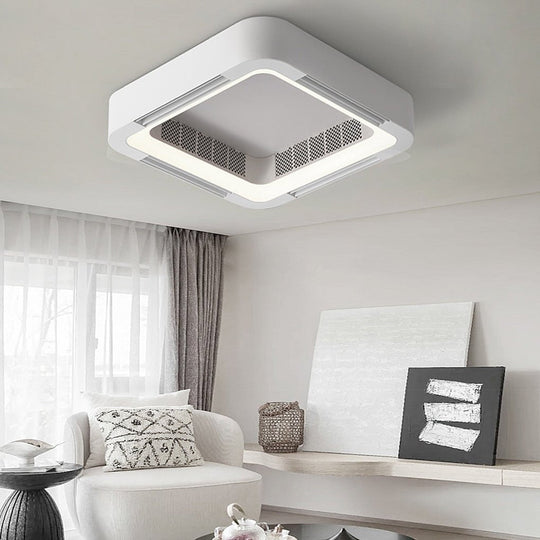 Modern Bladeless Inverter Ceiling Fan with LED Chandelier Light