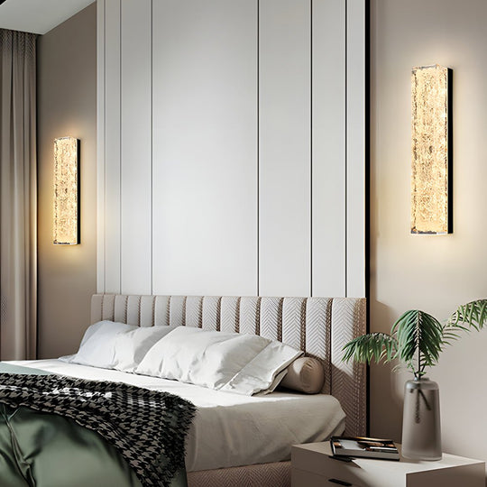 Modern Brass LED Rectangle Resin Wall Sconce