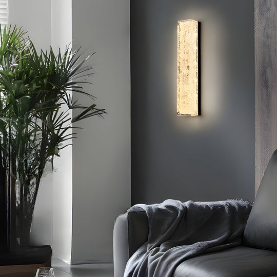Modern Brass LED Rectangle Resin Wall Sconce