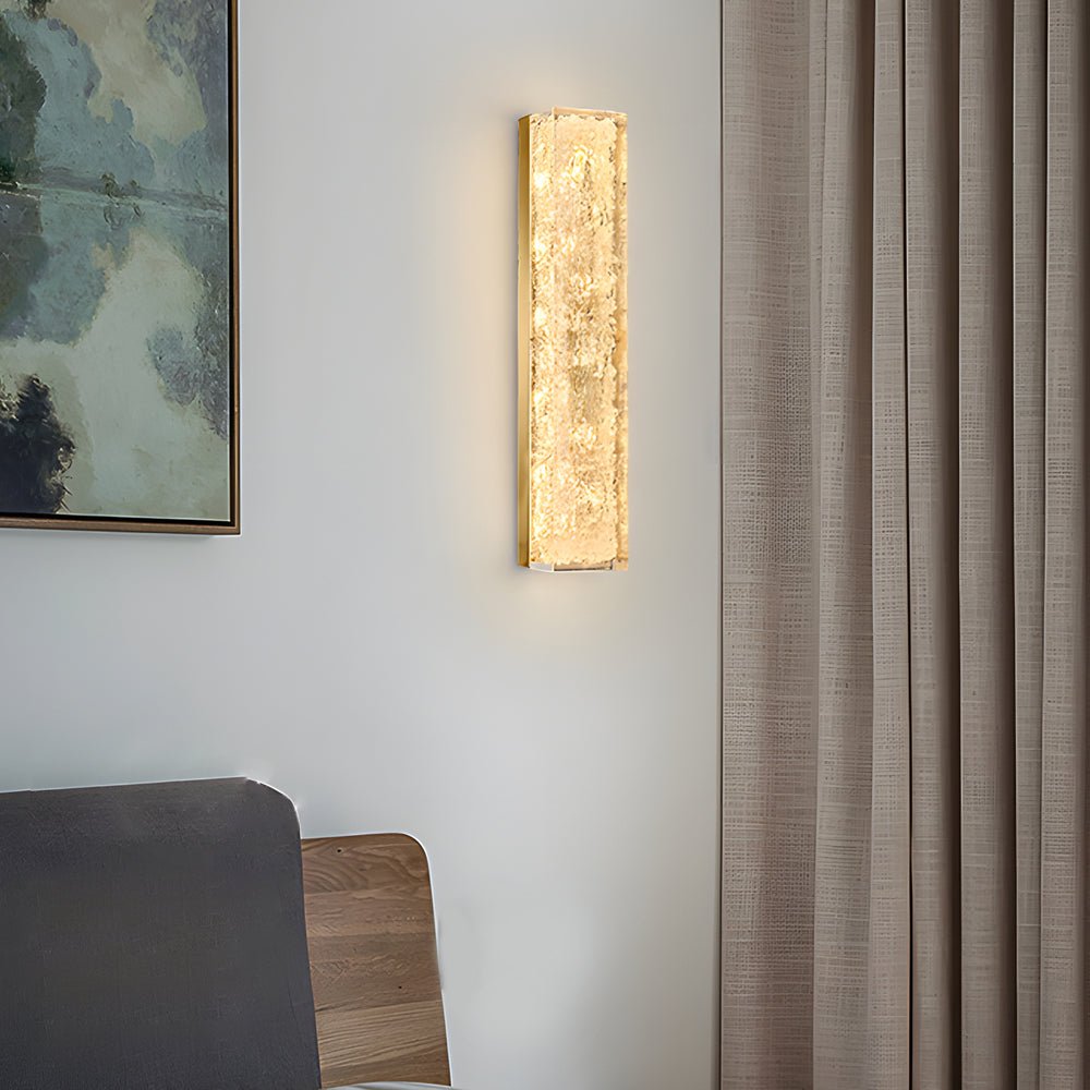 Modern Brass LED Rectangle Resin Wall Sconce