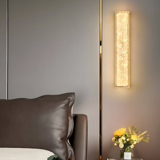 Modern Brass LED Rectangle Resin Wall Sconce