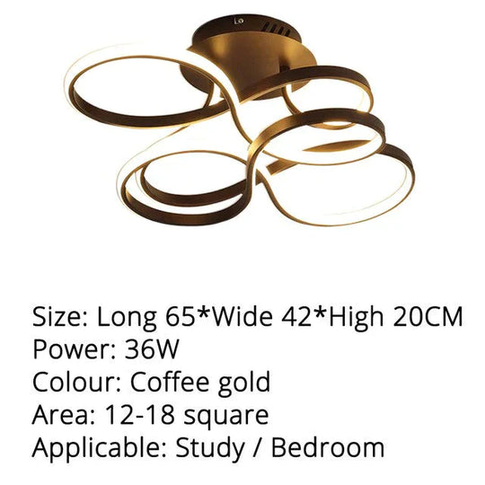Modern Ceiling Lights White/Gold/Coffee Color LED Lamp For Living Room Bed Room Study Room Surface Mounted Lamps Remote Control