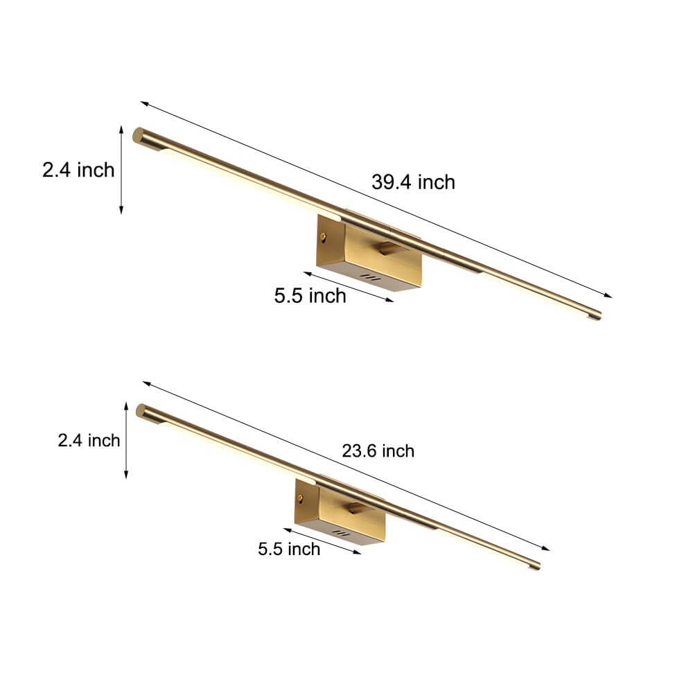 Modern Gold LED Bathroom Vanity Light – 23.6" & 39.4"