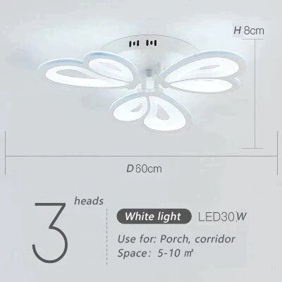 Modern Led Ceiling Light Butterfly Lamp Shape With Remote Control Acrylic Lights For Living Room Bedroom Home Lighting