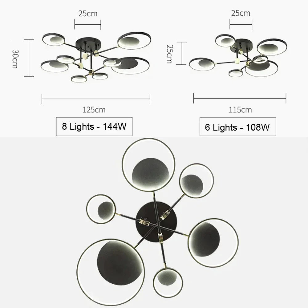 Modern LED Ceiling Light Living Room Lighting Fixture Bedroom Kitchen Surface Mount Ceiling Lamp Remote Control