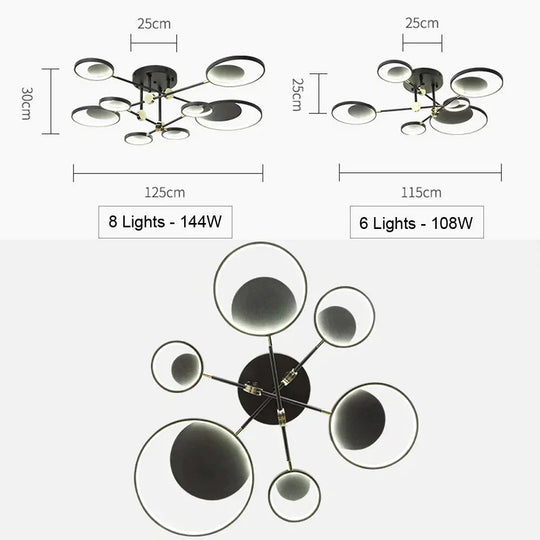 Modern LED Ceiling Light Living Room Lighting Fixture Bedroom Kitchen Surface Mount Ceiling Lamp Remote Control