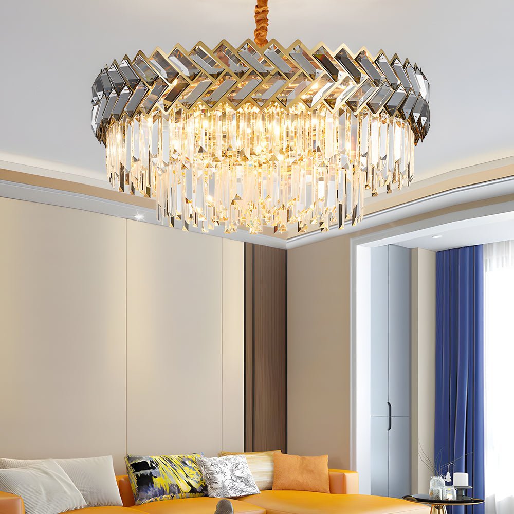 Modern LED Dimmable Dining Room Crystal Chandelier – Round or Rectangle