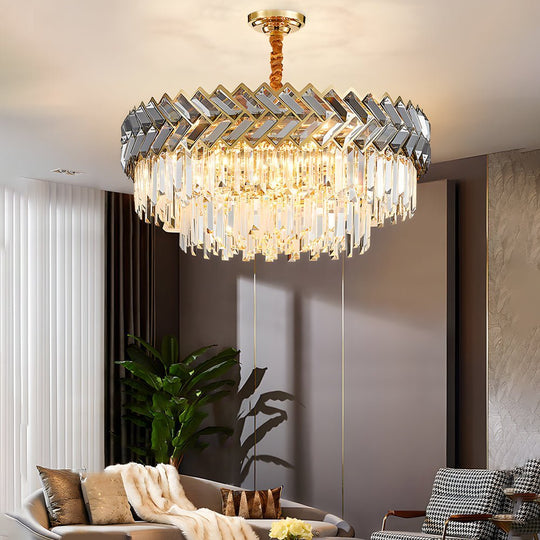 Modern LED Dimmable Dining Room Crystal Chandelier – Round or Rectangle